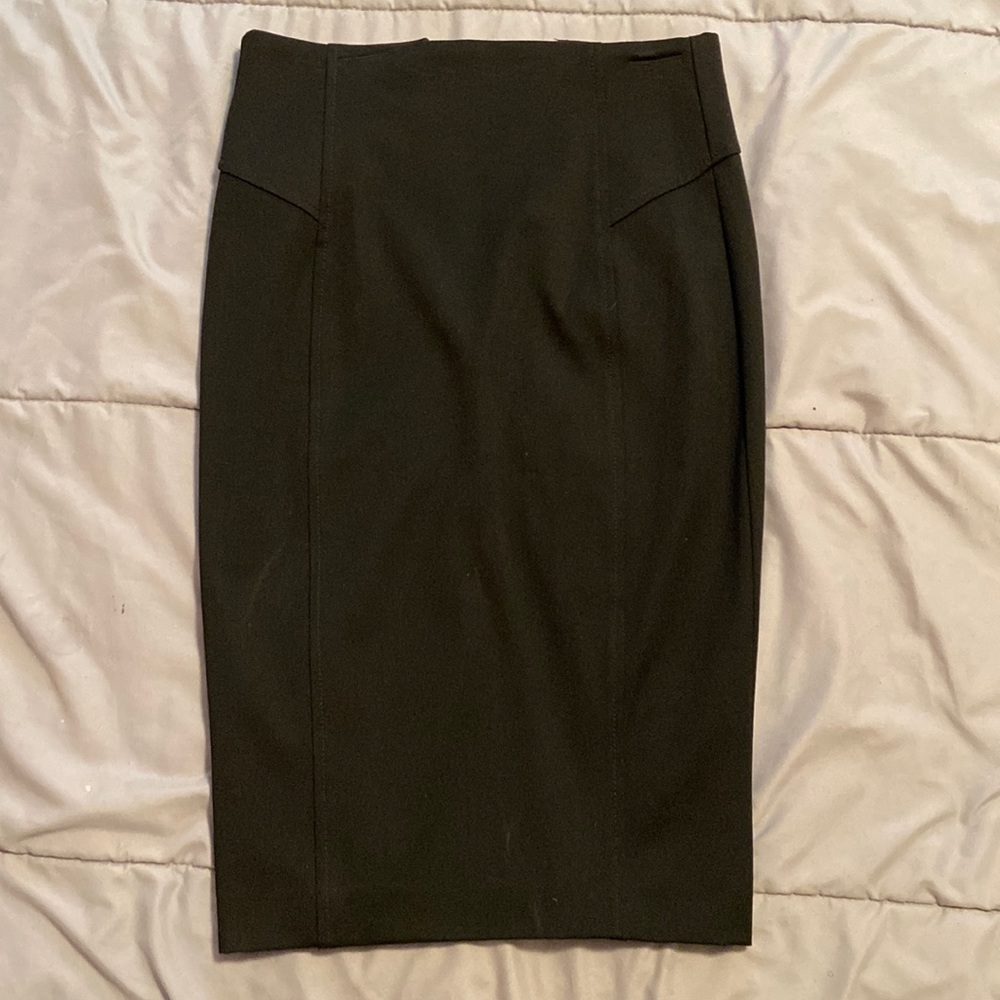 Black High waist, knee length, Pencil skirt with double zipper in back side